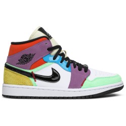 Wmns Air Jordan 1 Mid SE 'Lightbulb' White/Black/Lightbulb/Team Orange CW1140 100 AJ 1 Sneakers