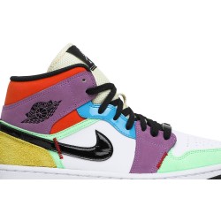 Wmns Air Jordan 1 Mid SE 'Lightbulb' White/Black/Lightbulb/Team Orange CW1140 100 AJ 1 Sneakers