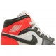 Wmns Air Jordan 1 Mid SE Newsprint Light Orewood Brown/Bright Crimson DQ6078 100 AJ 1 Sneakers