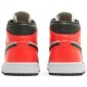 Wmns Air Jordan 1 Mid SE Newsprint Light Orewood Brown/Bright Crimson DQ6078 100 AJ 1 Sneakers