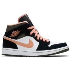 Wmns Air Jordan 1 Mid SE 'Peach Mocha' White/Apricot/Agate/Black DH0210 100 AJ 1 Sneakers