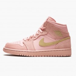 Wmns/Men Air Jordan 1 Mid Coral Gold 852542-600 AJ1 Shoes