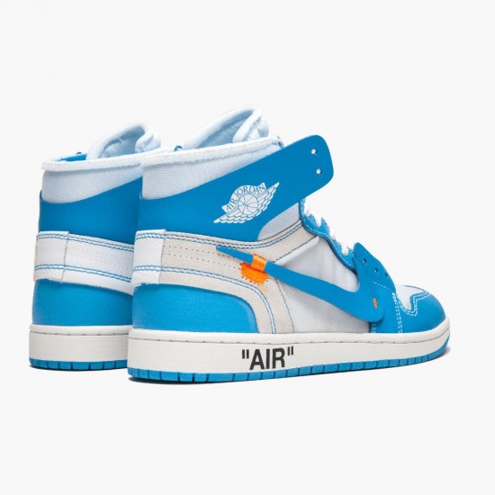 Wmns/Men Air Jordan 1 Retro High Off-White University Blue AQ0818-148 AJ1 Shoes