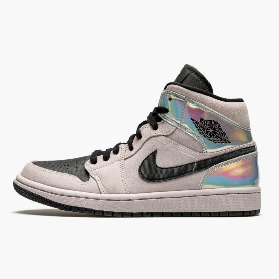 Wmns/Men Air Jordan 1 Mid Dirty Powder Iridescent Barely BQ6472-602 AJ1 Shoes