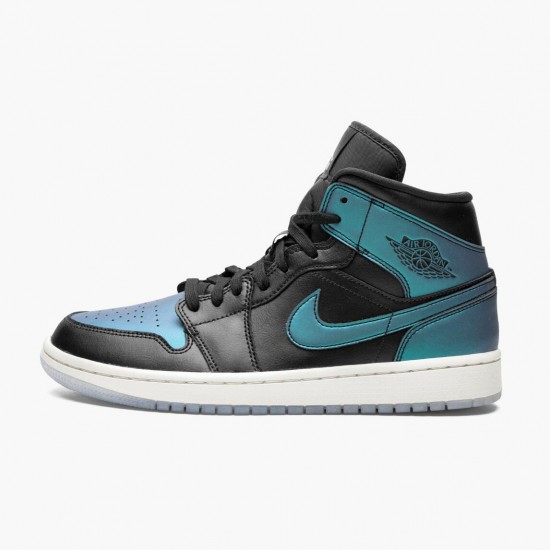 Wmns/Men Air Jordan 1 Mid Iridescent Black BQ6472-009 AJ1 Shoes