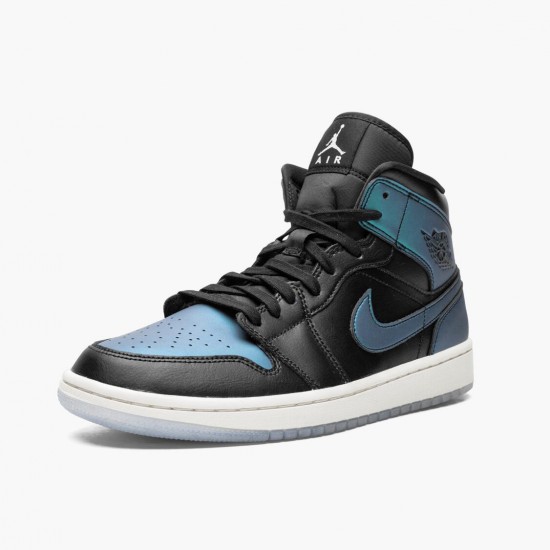 Wmns/Men Air Jordan 1 Mid Iridescent Black BQ6472-009 AJ1 Shoes