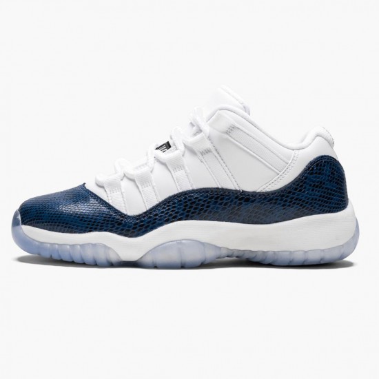 Men Air Jordan 11 Low Navy Snakeskin CD6847-102 AJ11 Shoes