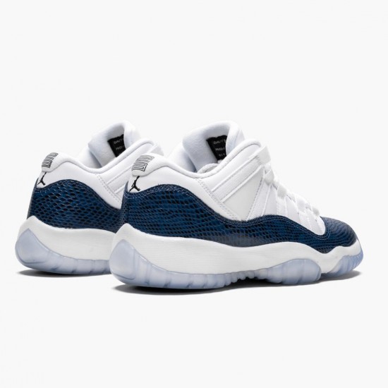 Men Air Jordan 11 Low Navy Snakeskin CD6847-102 AJ11 Shoes