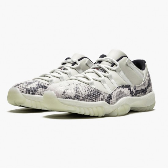 Wmns/Men Air Jordan 11 Retro Low Snake Light Bone CD6846-002 AJ11 Shoes