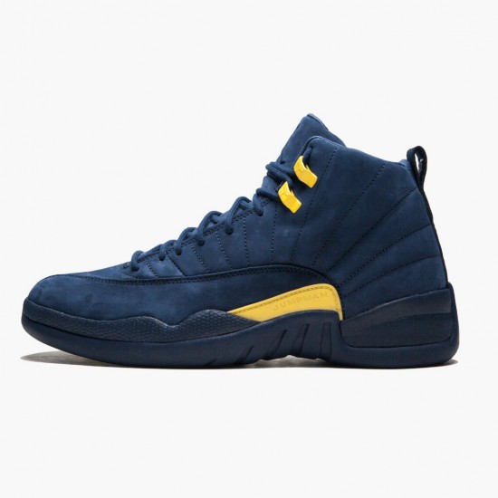 Men Air Jordan 12 Retro Michigan BQ3180-407 AJ12 Shoes