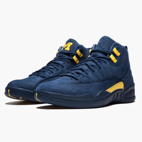 Men Air Jordan 12 Retro Michigan BQ3180-407 AJ12 Shoes