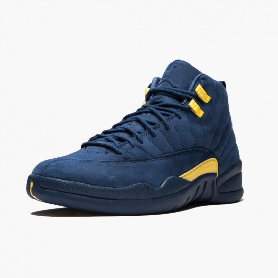 Men Air Jordan 12 Retro Michigan BQ3180-407 AJ12 Shoes