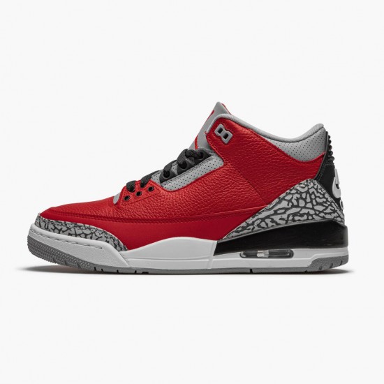 Men Air Jordan 3 Retro Fire Red Cement CU2277-600 AJ3 Shoes