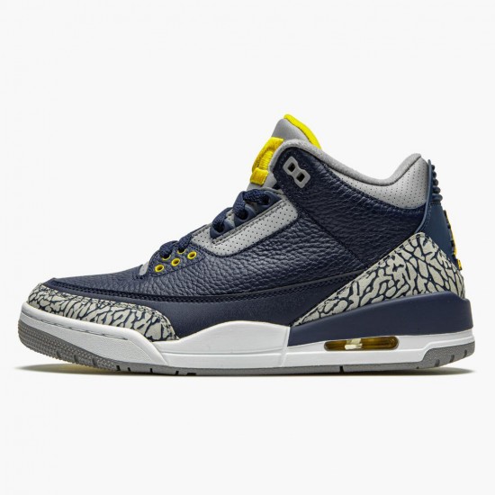 Men Air Jordan 3 Retro Michigan AJ3-820064 AJ3 Shoes