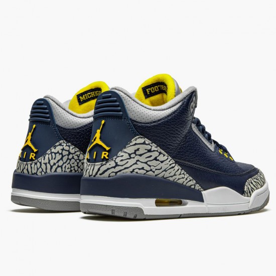 Men Air Jordan 3 Retro Michigan AJ3-820064 AJ3 Shoes