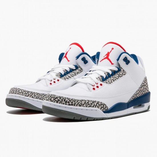 Men Air Jordan 3 Retro OG True Blue 854262-106 AJ3 Shoes