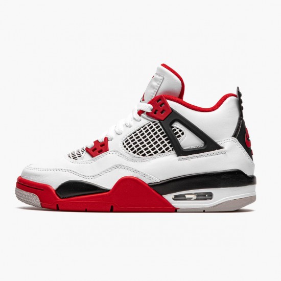 Men Air Jordan 4 Retro OG GS Fire Red 2020 408452-160 AJ4 Shoes