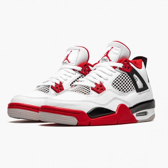 Men Air Jordan 4 Retro OG GS Fire Red 2020 408452-160 AJ4 Shoes