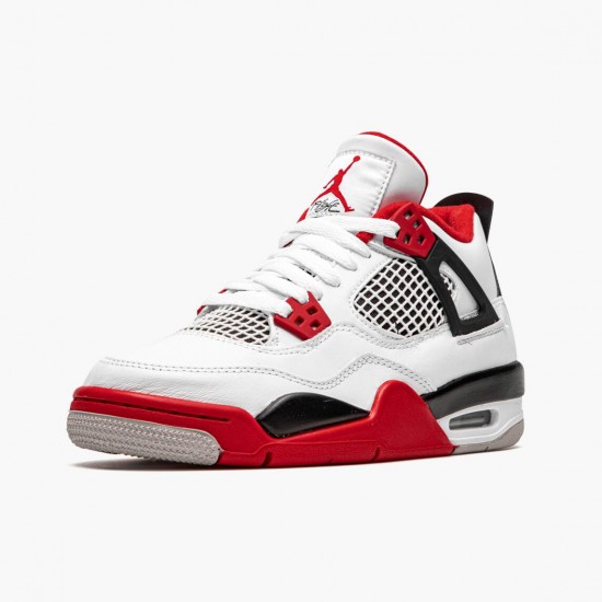 Men Air Jordan 4 Retro OG GS Fire Red 2020 408452-160 AJ4 Shoes