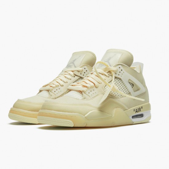 Wmns/Men Air Jordan 4 Retro Off-White Sail CV9388-100 AJ4 Shoes