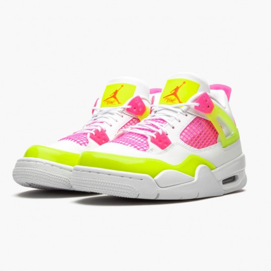 Wmns/Men Air Jordan 4 Retro White Lemon Pink CV7808-100 AJ4 Shoes