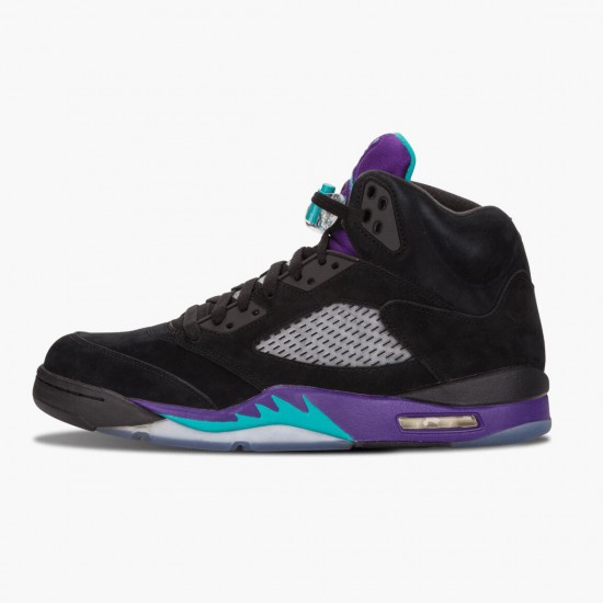 Wmns/Men Air Jordan 5 Retro Black Grape 136027-007 AJ5 Shoes