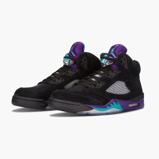 Wmns/Men Air Jordan 5 Retro Black Grape 136027-007 AJ5 Shoes