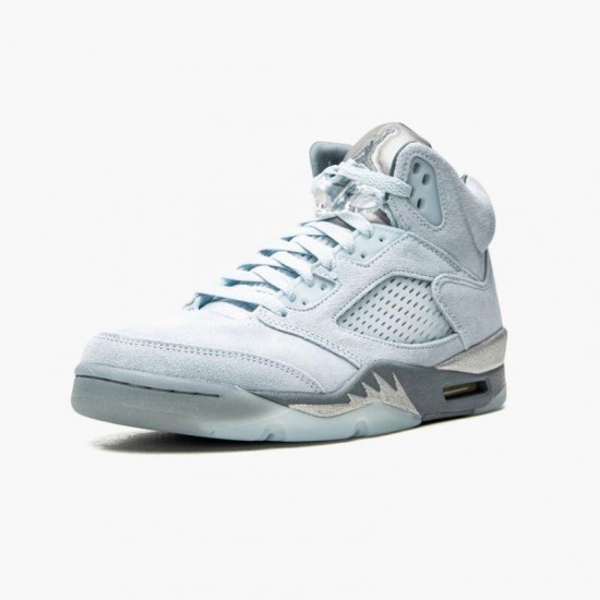 Wmns/Men Air Jordan 5 Retro Bluebird With Silver White DD9336-400 AJ5 Shoes