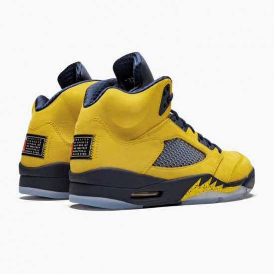 Wmns/Men Air Jordan 5 Retro Michigan 2019 AmarilloCollege Navy CQ9541-704 AJ5 Shoes