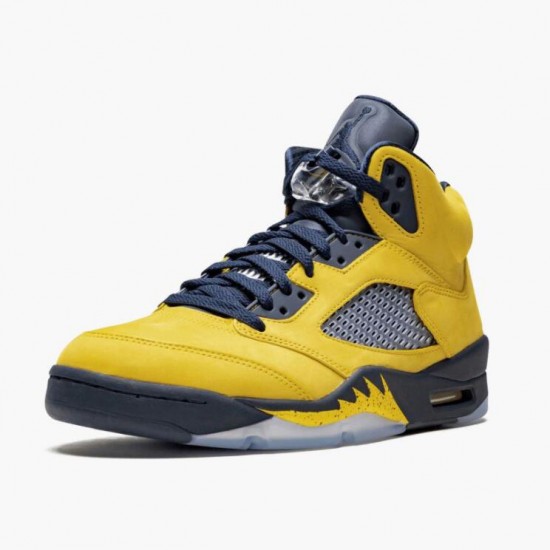 Wmns/Men Air Jordan 5 Retro Michigan 2019 AmarilloCollege Navy CQ9541-704 AJ5 Shoes