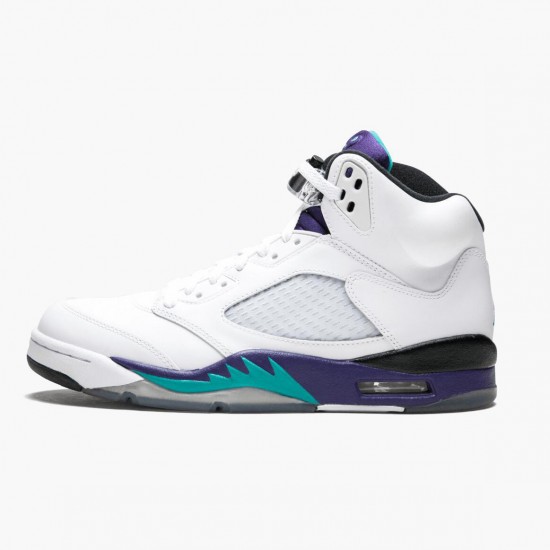 Men Air Jordan 5 Retro Grape 136027-108 AJ5 Shoes