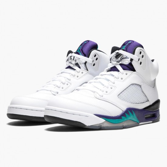 Men Air Jordan 5 Retro Grape 136027-108 AJ5 Shoes