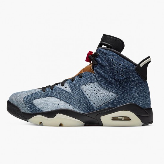 Wmns/Men Air Jordan 6 Retro Washed Denim 384664-060 AJ6 Shoes