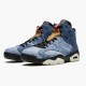 Wmns/Men Air Jordan 6 Retro Washed Denim 384664-060 AJ6 Shoes