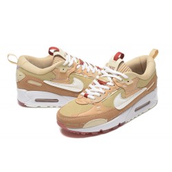 Men Nike Air Max 90 Futura Brown White Running Shoes