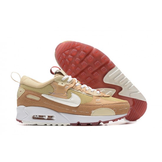 Men Nike Air Max 90 Futura Brown White Running Shoes