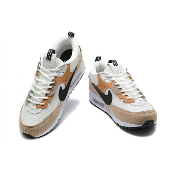 Men Nike Air Max 90 Futura White Brown DM9922-002 Running Shoes