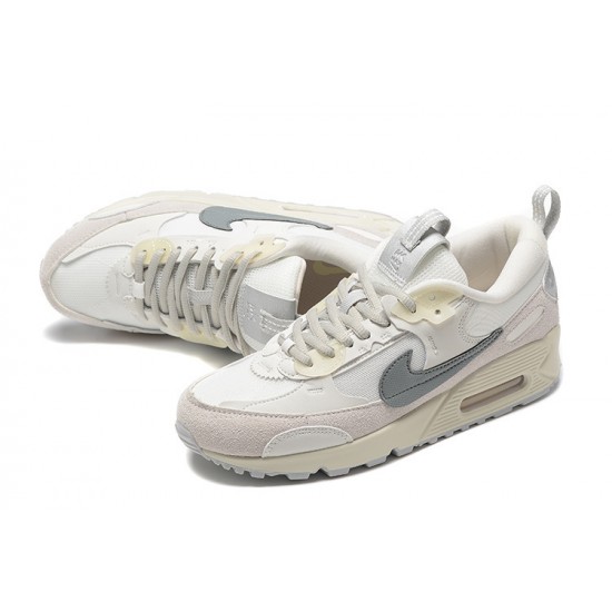 Men Nike Air Max 90 Futura White Grey Running Shoes