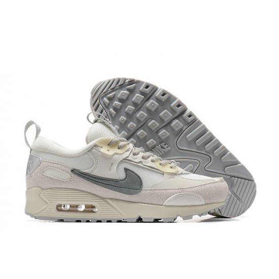 Men Nike Air Max 90 Futura White Grey Running Shoes