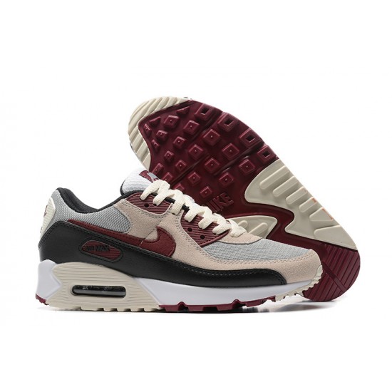 Men Nike Air Max 90 Beige Red DQ4071-004 Running Shoes