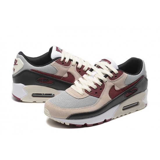 Men Nike Air Max 90 Beige Red DQ4071-004 Running Shoes