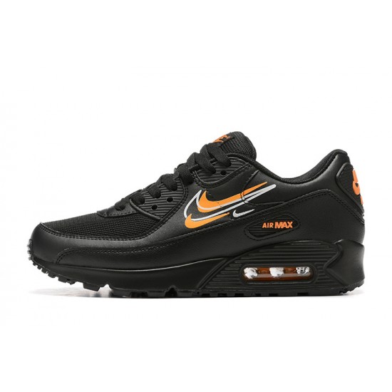 Men Nike Air Max 90 Black Orange DV7146-001 Running Shoes