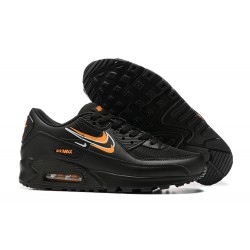 Men Nike Air Max 90 Black Orange DV7146-001 Running Shoes