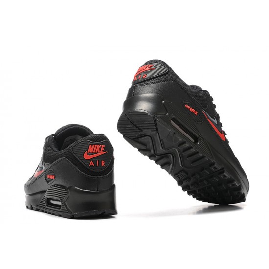 Men Nike Air Max 90 Black Red Running Shoes