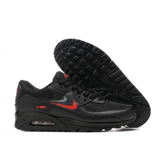 Men Nike Air Max 90 Black Red Running Shoes