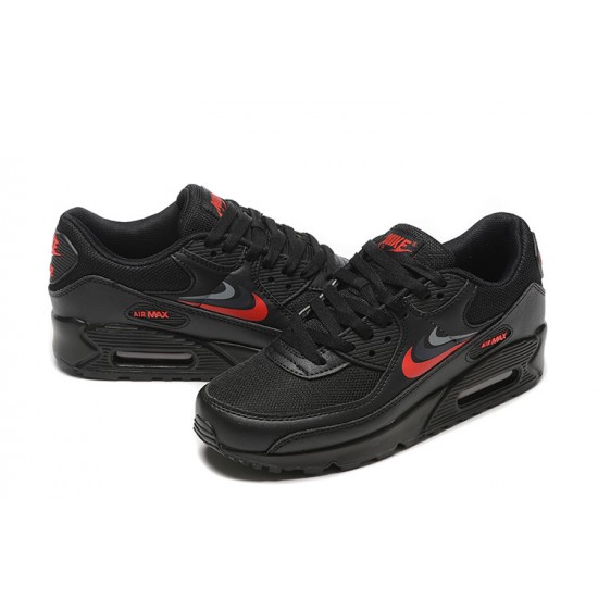 Men Nike Air Max 90 Black Red Running Shoes