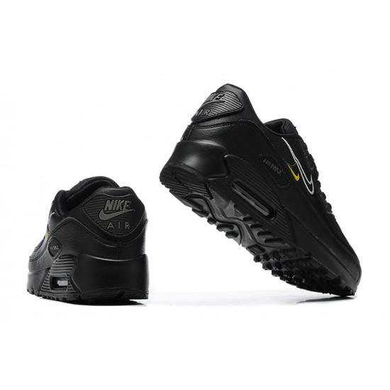 Men Nike Air Max 90 Black and Yellow Running Shoes