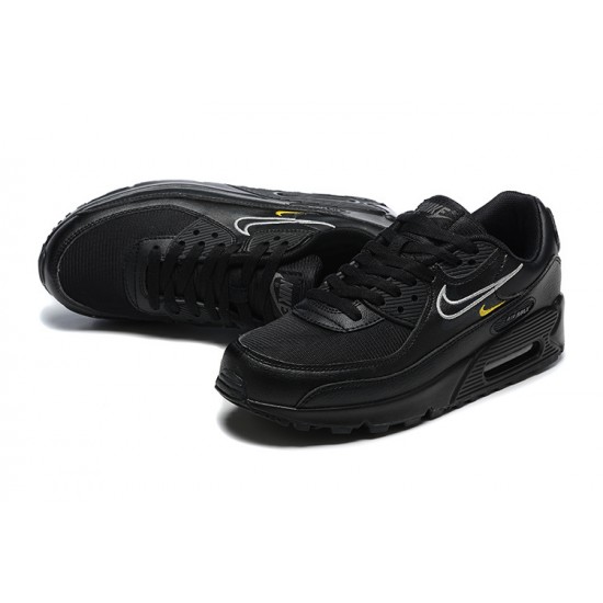 Men Nike Air Max 90 Black and Yellow Running Shoes