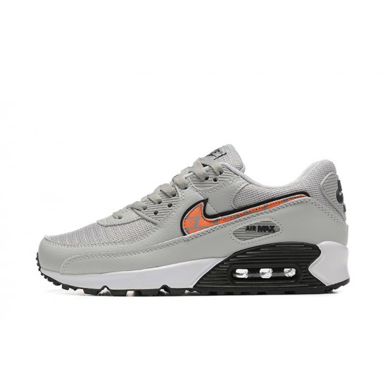 Men Nike Air Max 90 Grey Orange Running Shoes