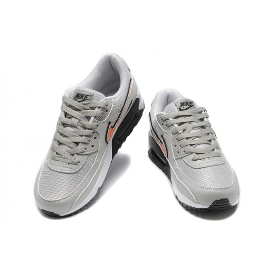 Men Nike Air Max 90 Grey Orange Running Shoes